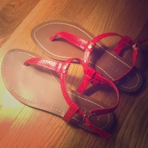 Ralph Lauren red leather sandals-Size 7
